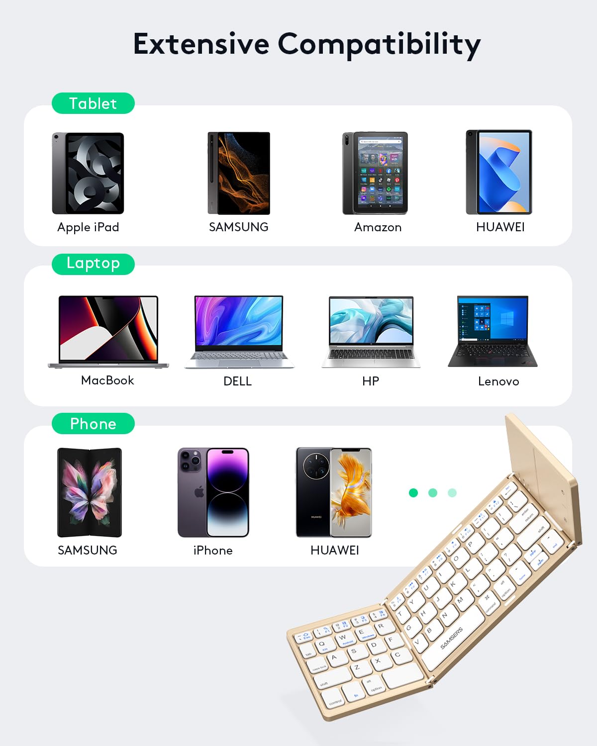 Samsers Foldable Bluetooth Keyboard with Touchpad