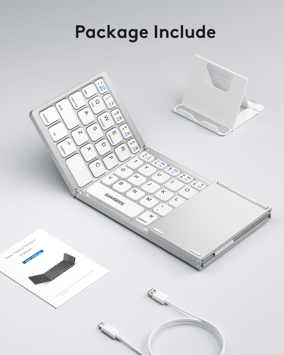Samsers Foldable Bluetooth Keyboard with Touchpad