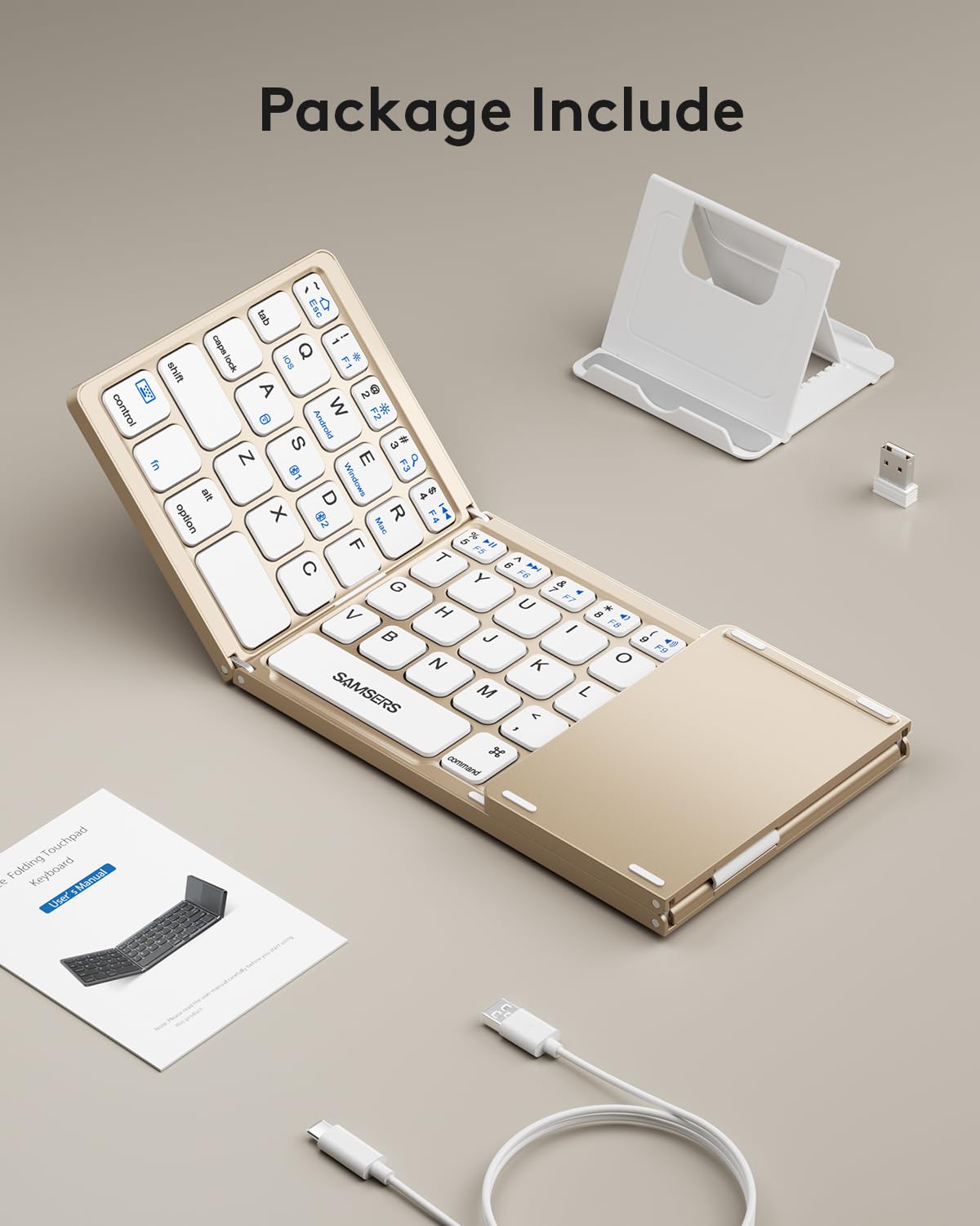 Samsers Foldable Bluetooth Keyboard with Touchpad