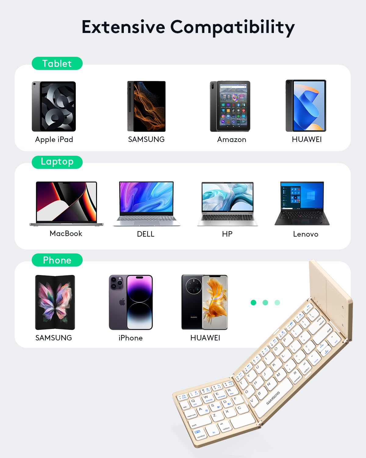 Samsers Foldable Bluetooth Keyboard with Touchpad