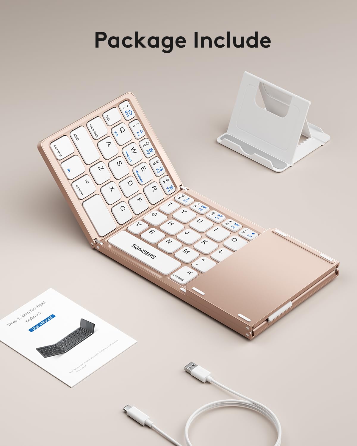 Samsers Foldable Bluetooth Keyboard with Touchpad