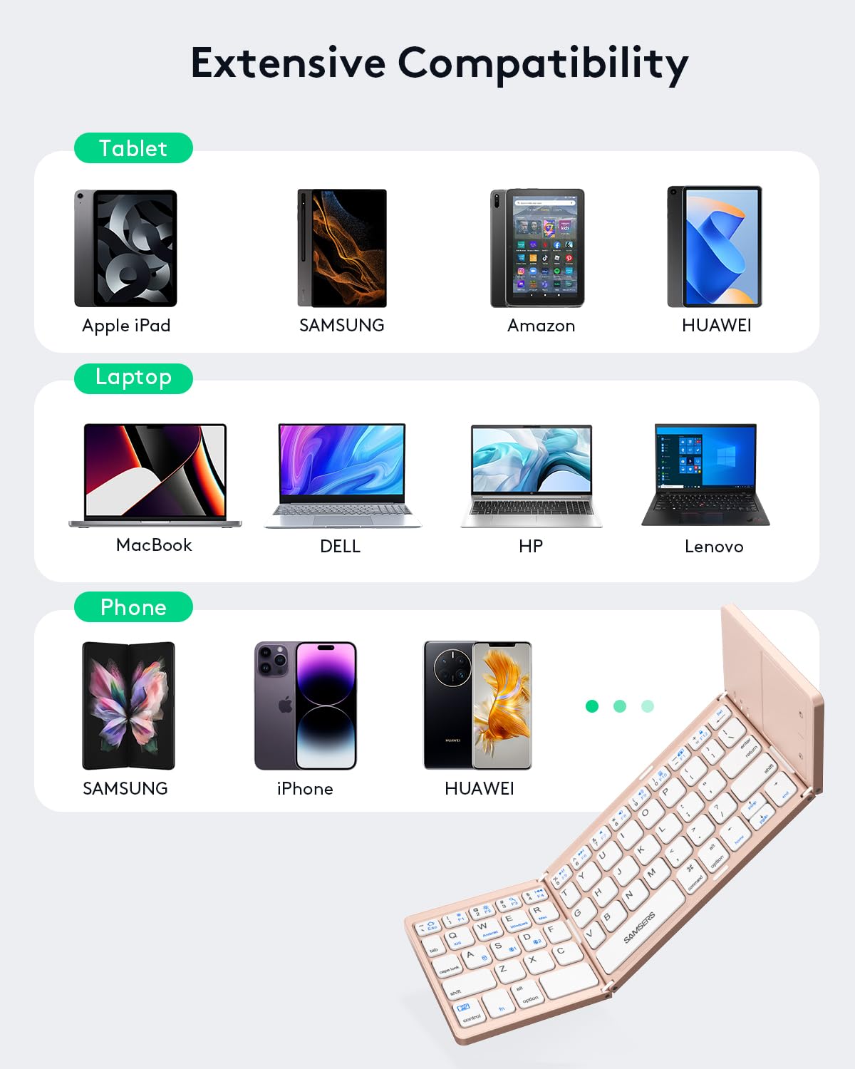 Samsers Foldable Bluetooth Keyboard with Touchpad