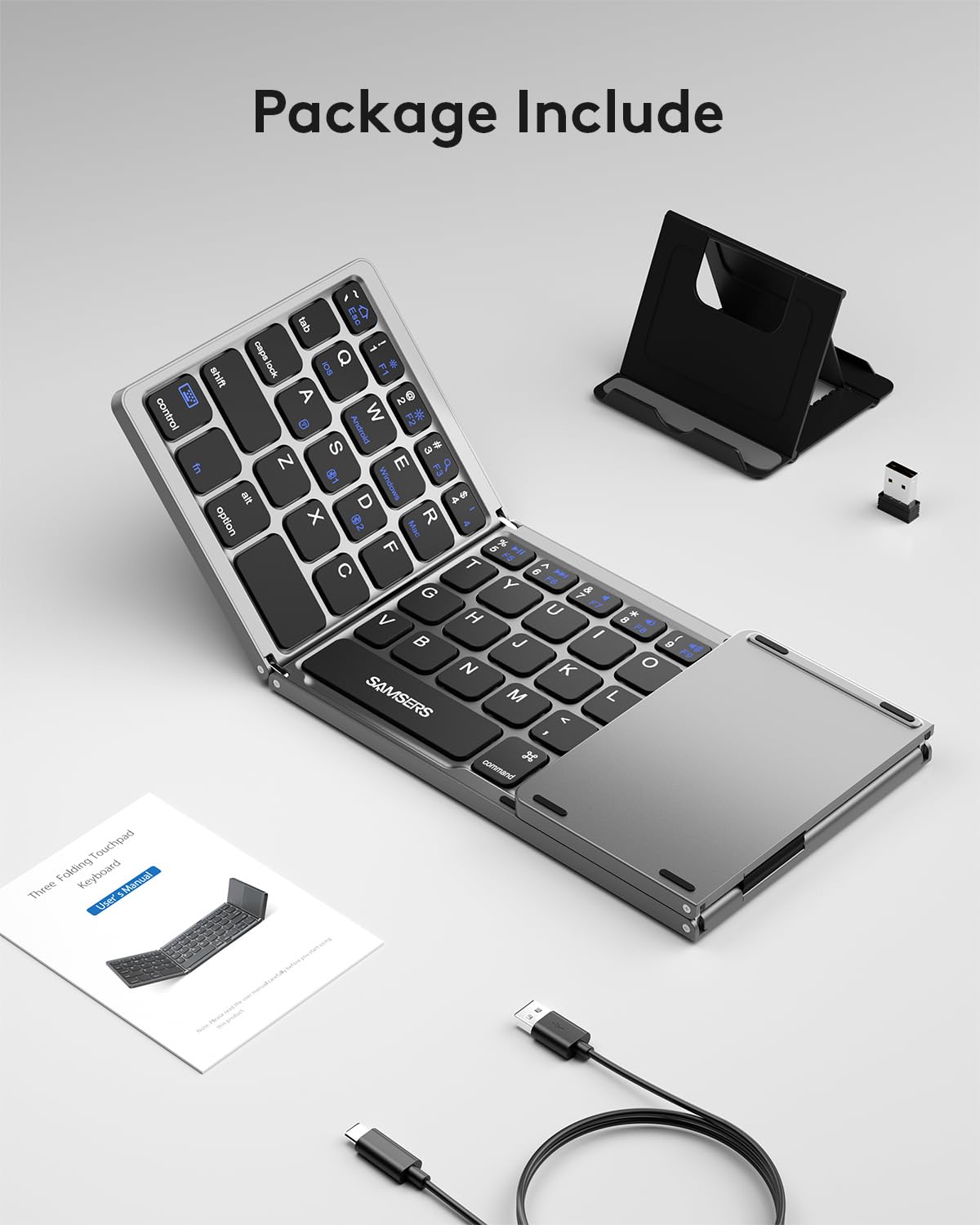 Samsers Foldable Bluetooth Keyboard with Touchpad