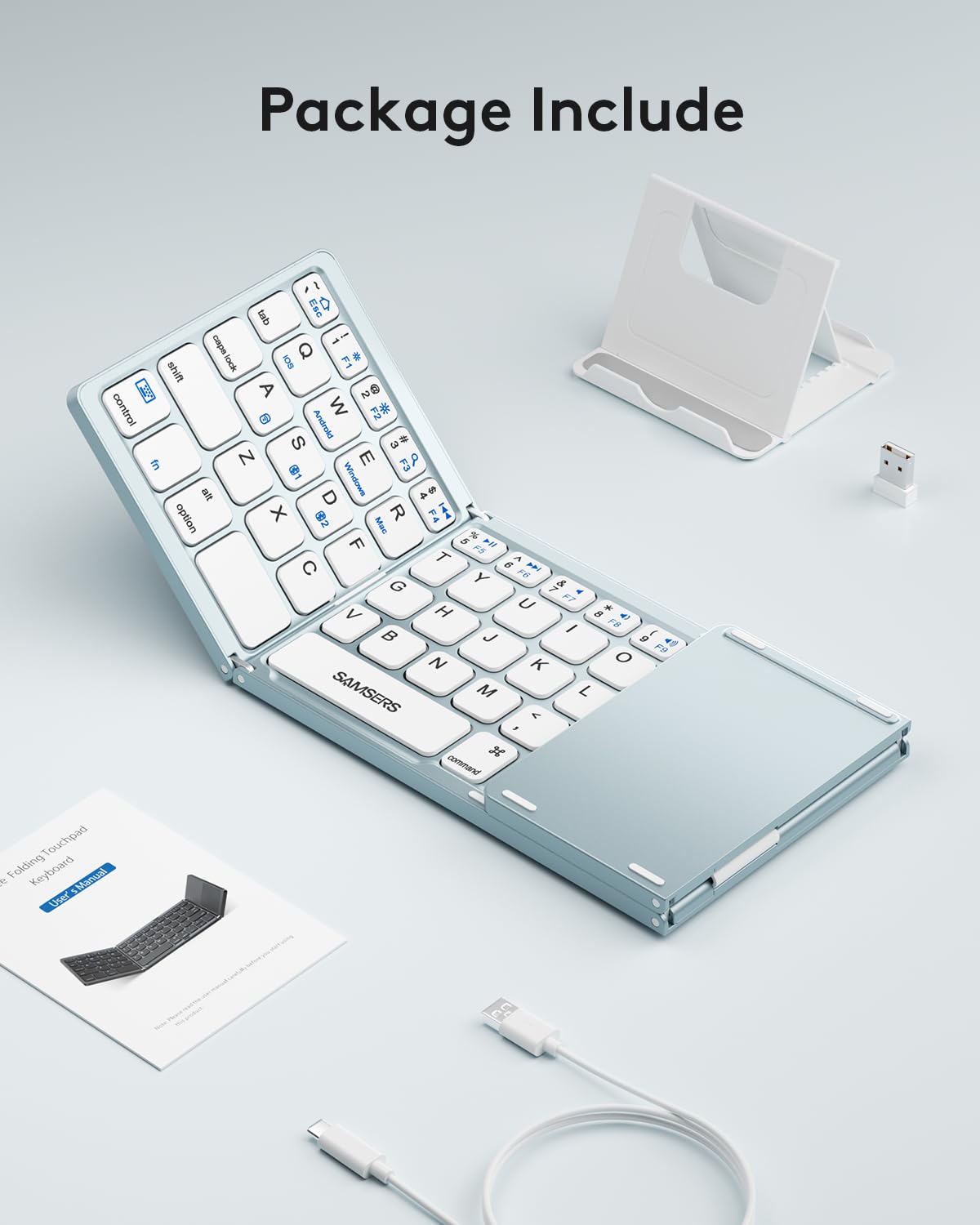 Samsers Foldable Bluetooth Keyboard with Touchpad