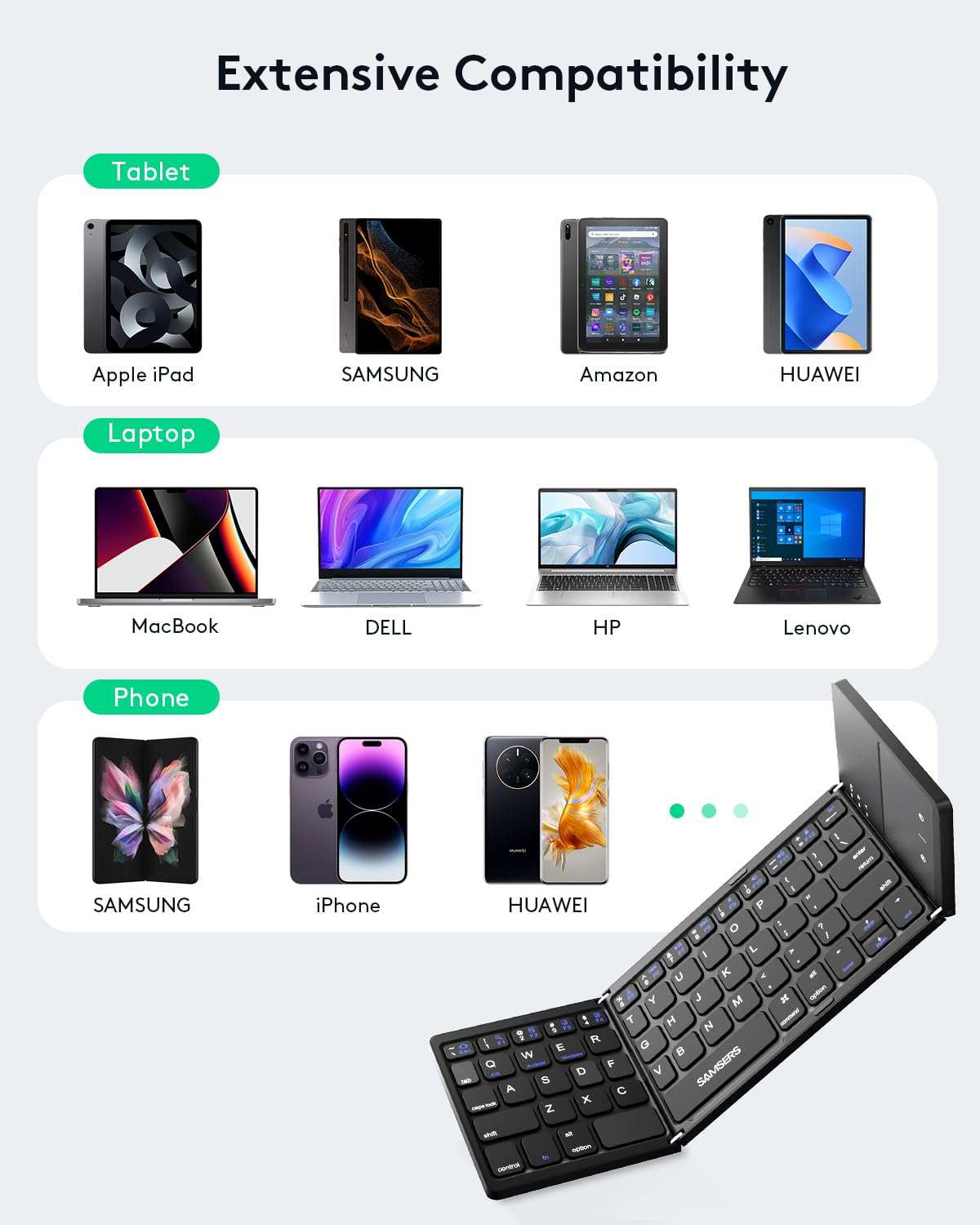 Samsers Foldable Bluetooth Keyboard with Touchpad