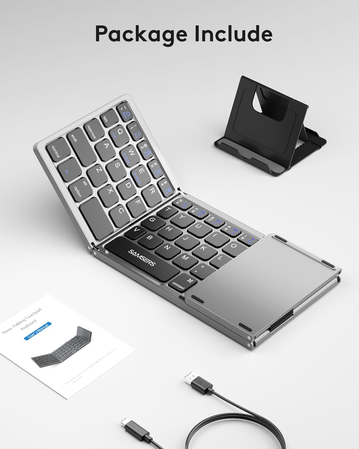 Samsers Foldable Bluetooth Keyboard with Touchpad