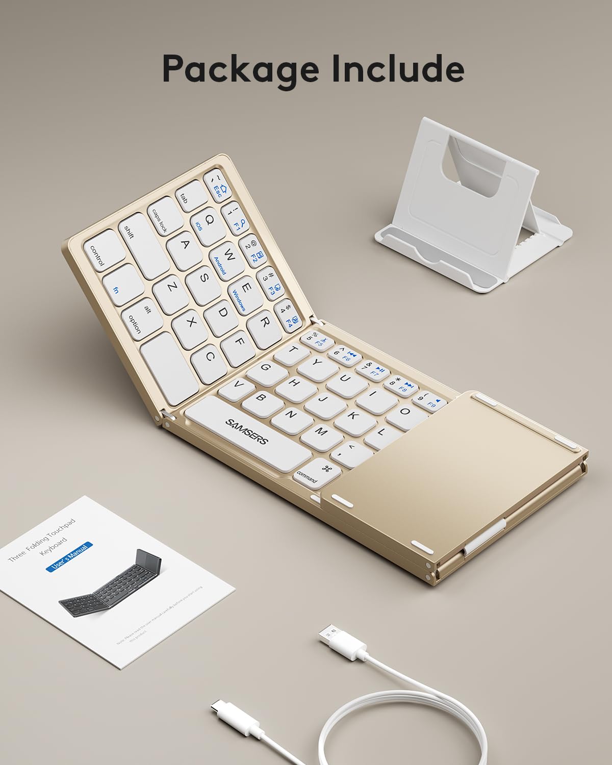 Samsers Foldable Bluetooth Keyboard with Touchpad