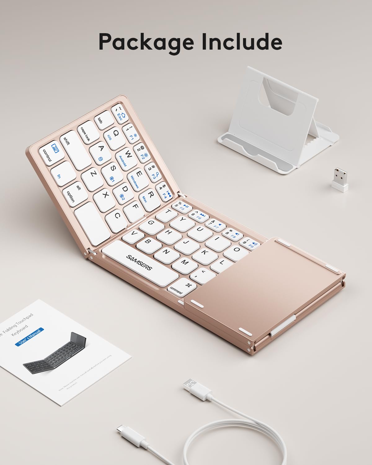 Samsers Foldable Bluetooth Keyboard with Touchpad