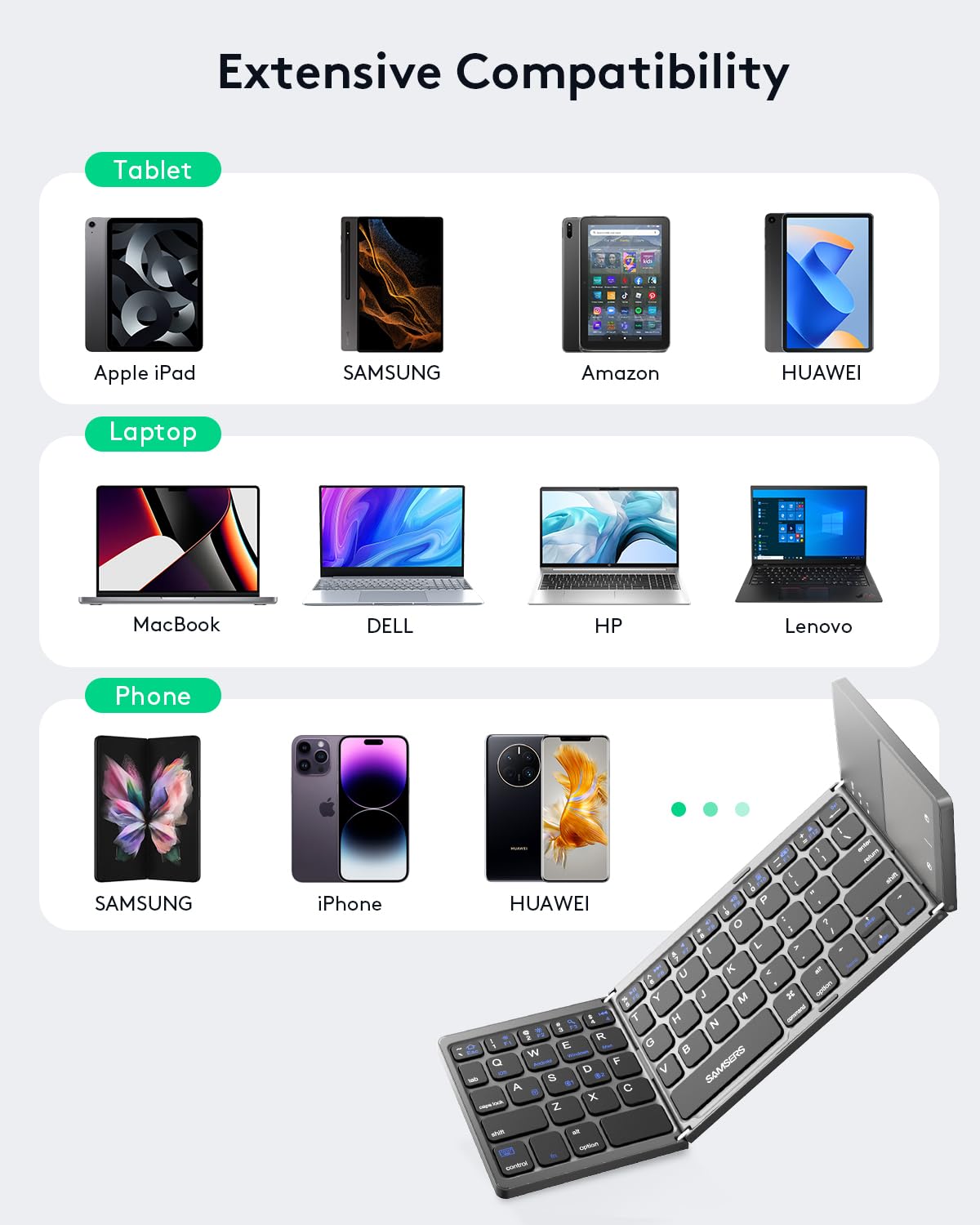 Samsers Foldable Bluetooth Keyboard with Touchpad