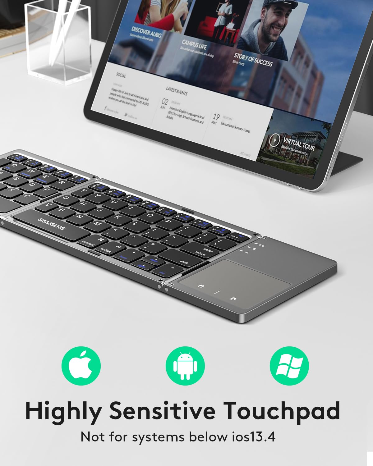 Samsers Foldable Bluetooth Keyboard with Touchpad