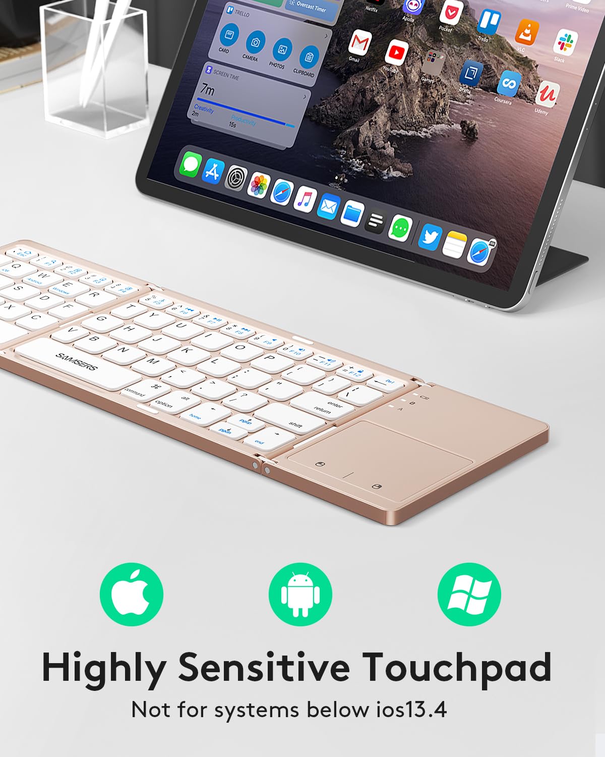 Samsers Foldable Bluetooth Keyboard with Touchpad