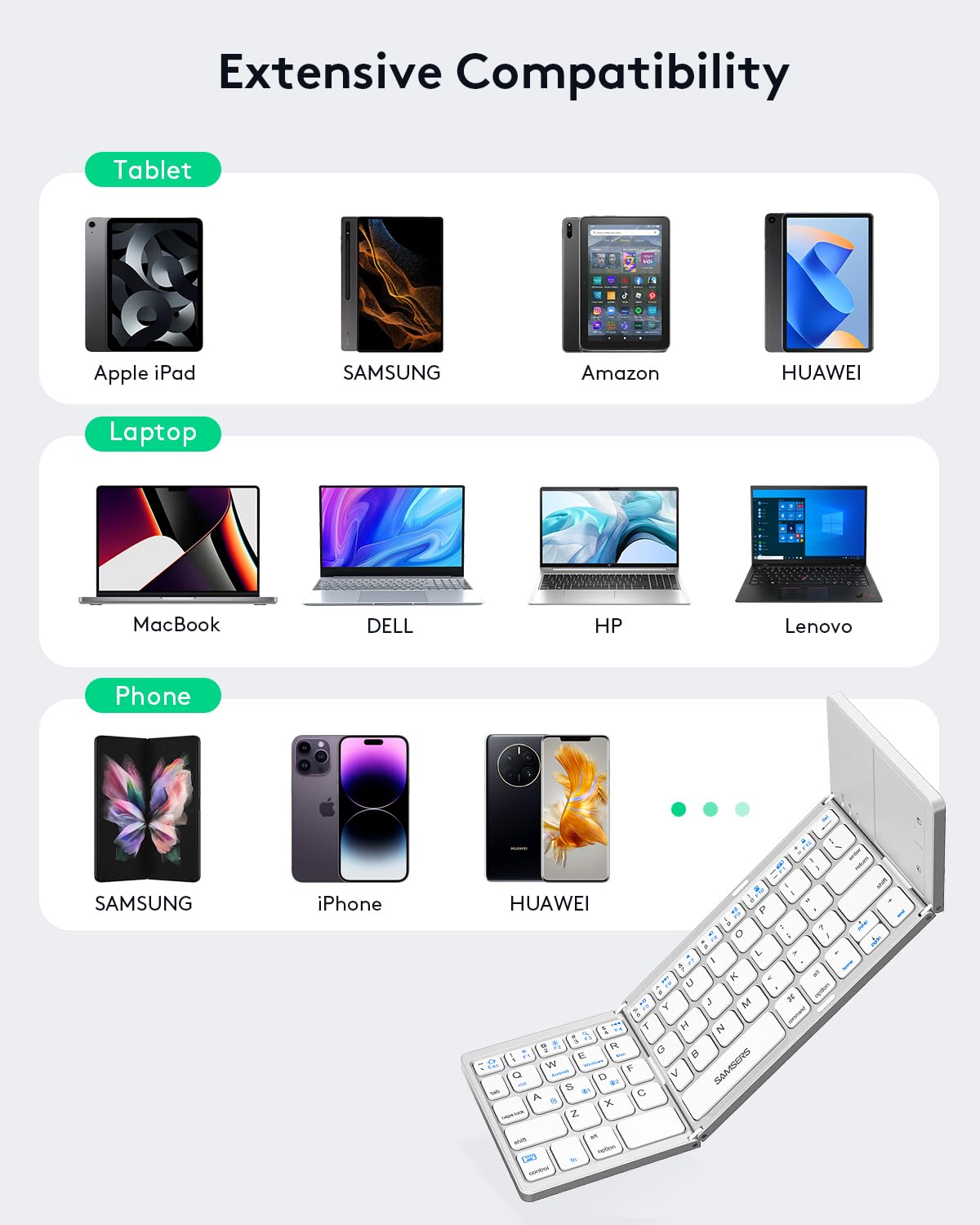Samsers Foldable Bluetooth Keyboard with Touchpad
