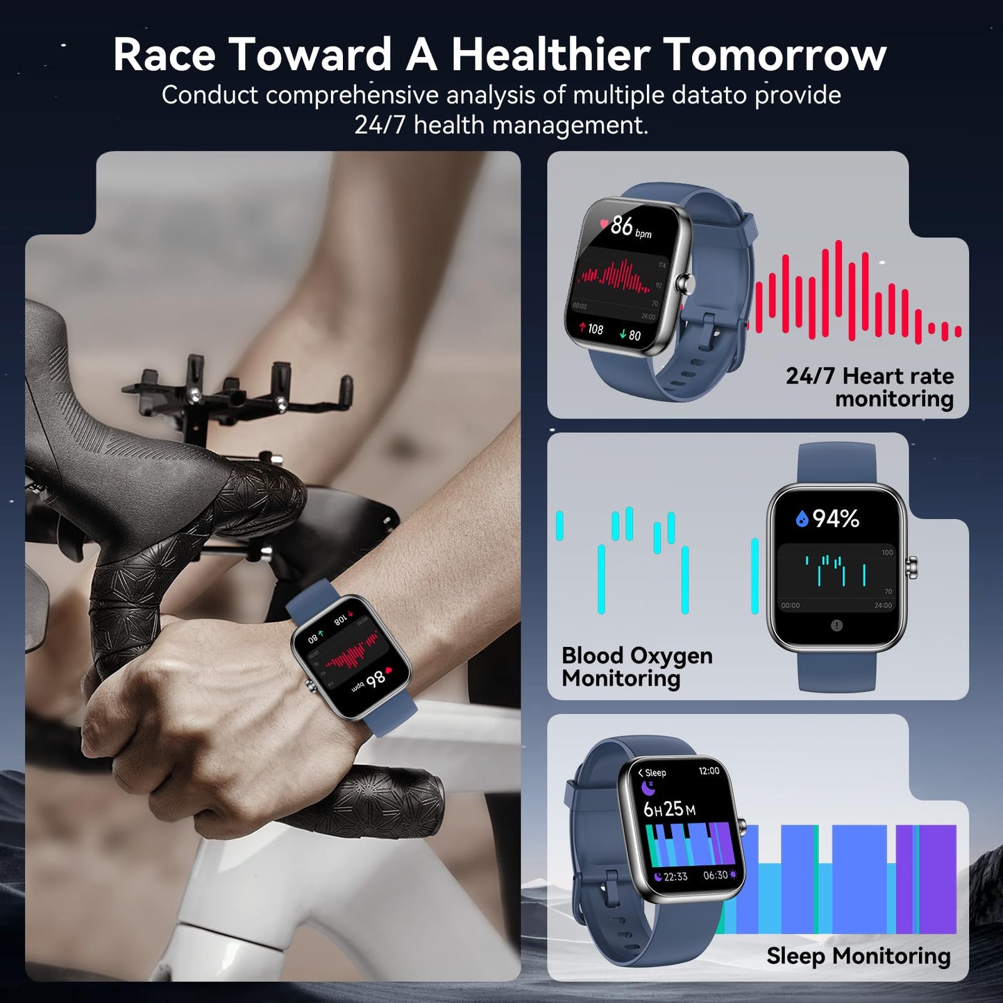 Smart Watch with Alexa Built-in, 1.83" HD Touchscreen
