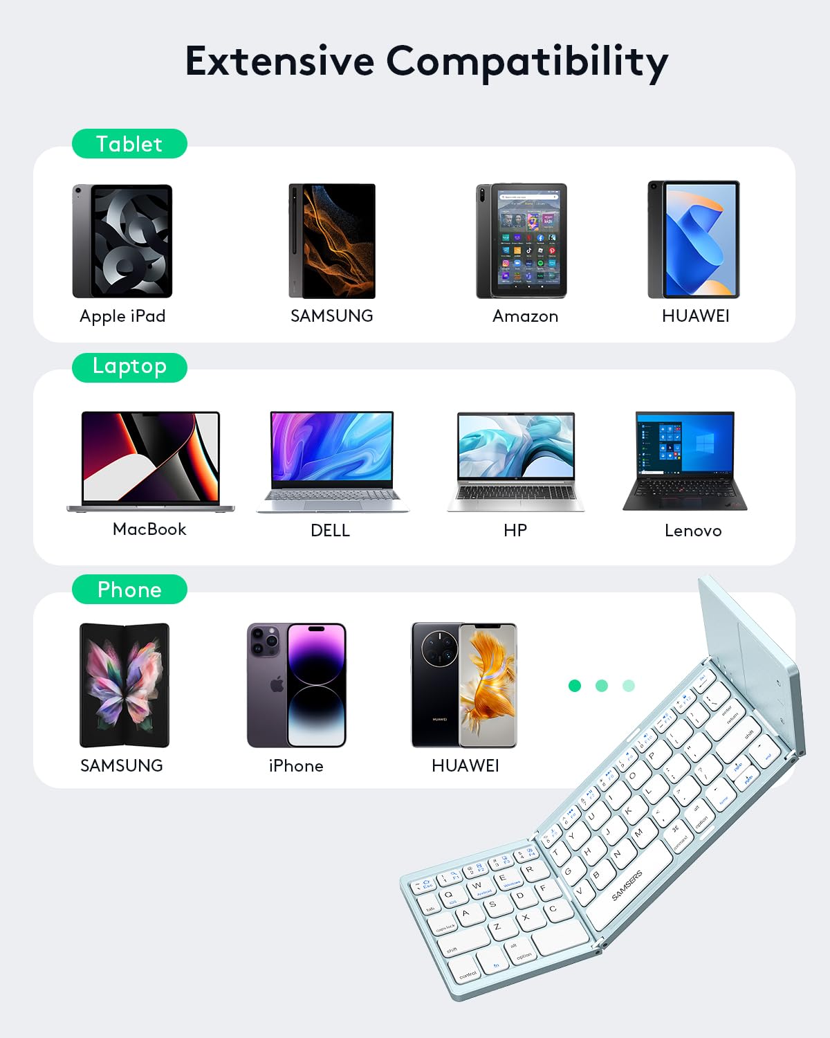 Samsers Foldable Bluetooth Keyboard with Touchpad