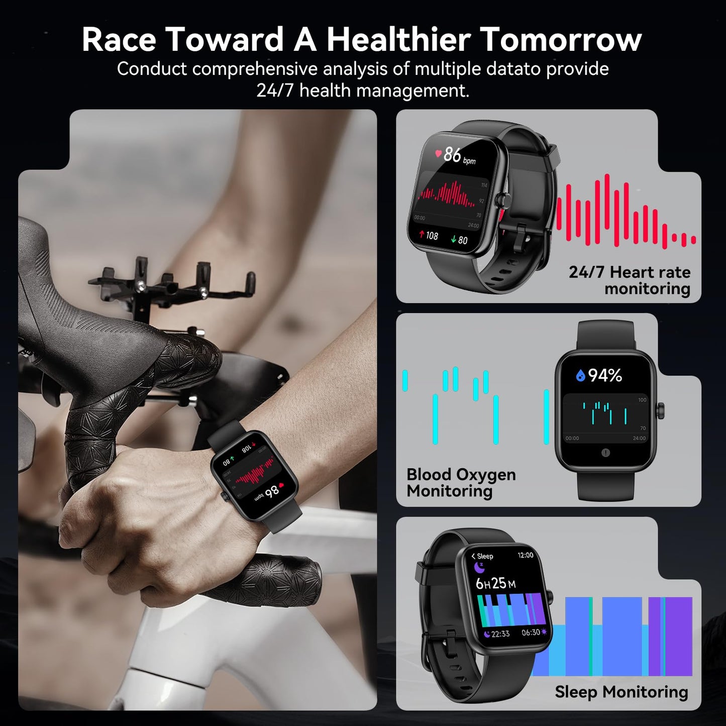 Smart Watch with Alexa Built-in, 1.83" HD Touchscreen