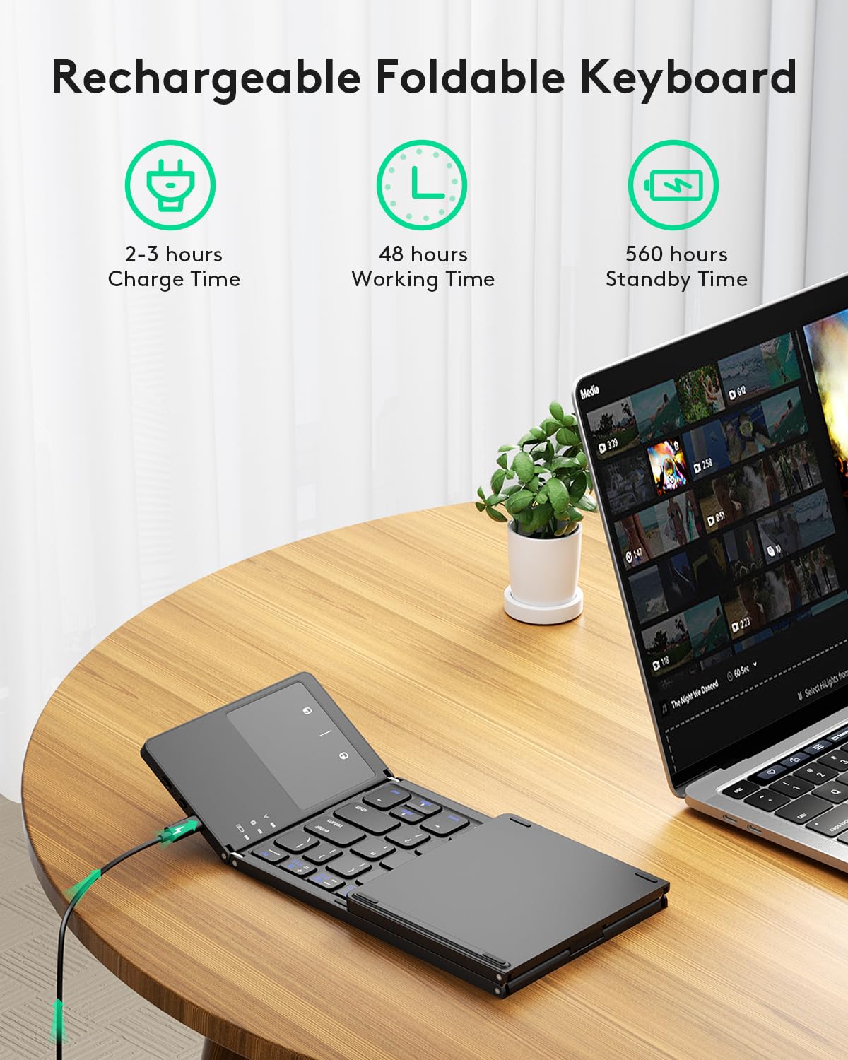 Samsers Foldable Bluetooth Keyboard with Touchpad