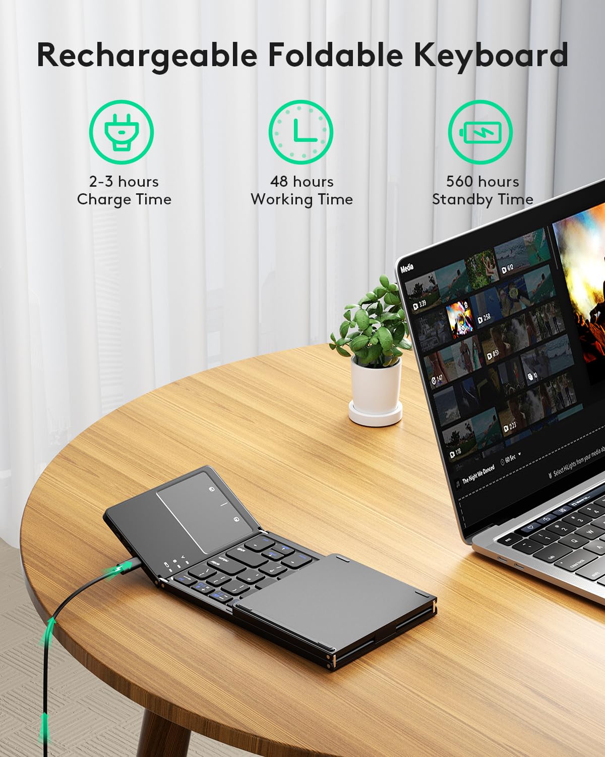 Samsers Foldable Bluetooth Keyboard with Touchpad