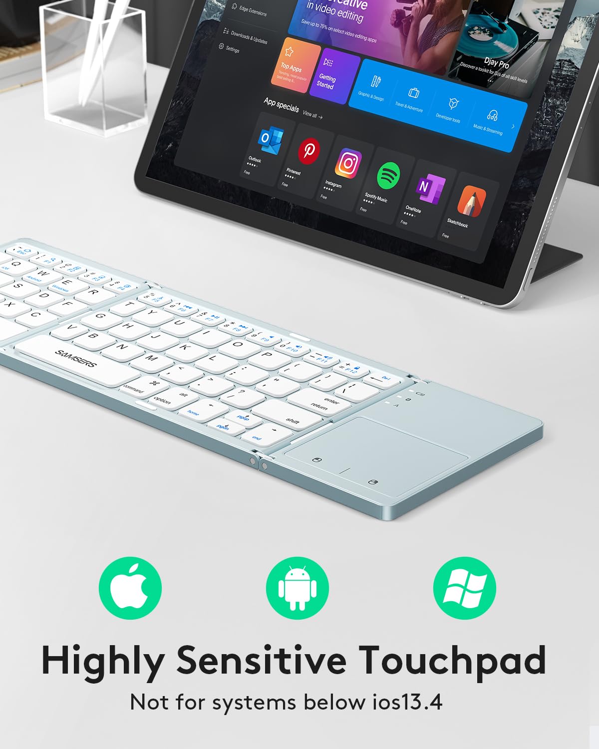 Samsers Foldable Bluetooth Keyboard with Touchpad