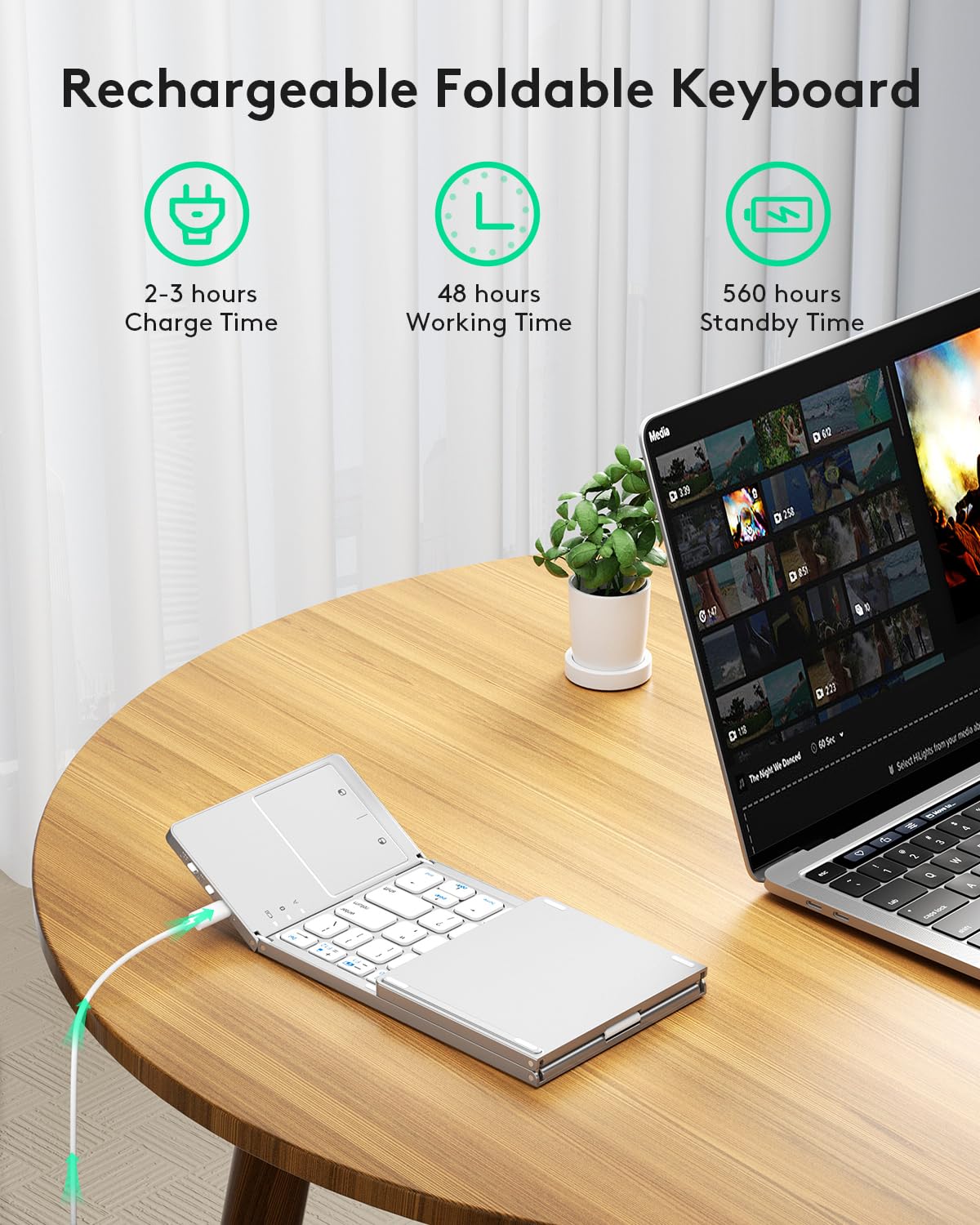Samsers Foldable Bluetooth Keyboard with Touchpad