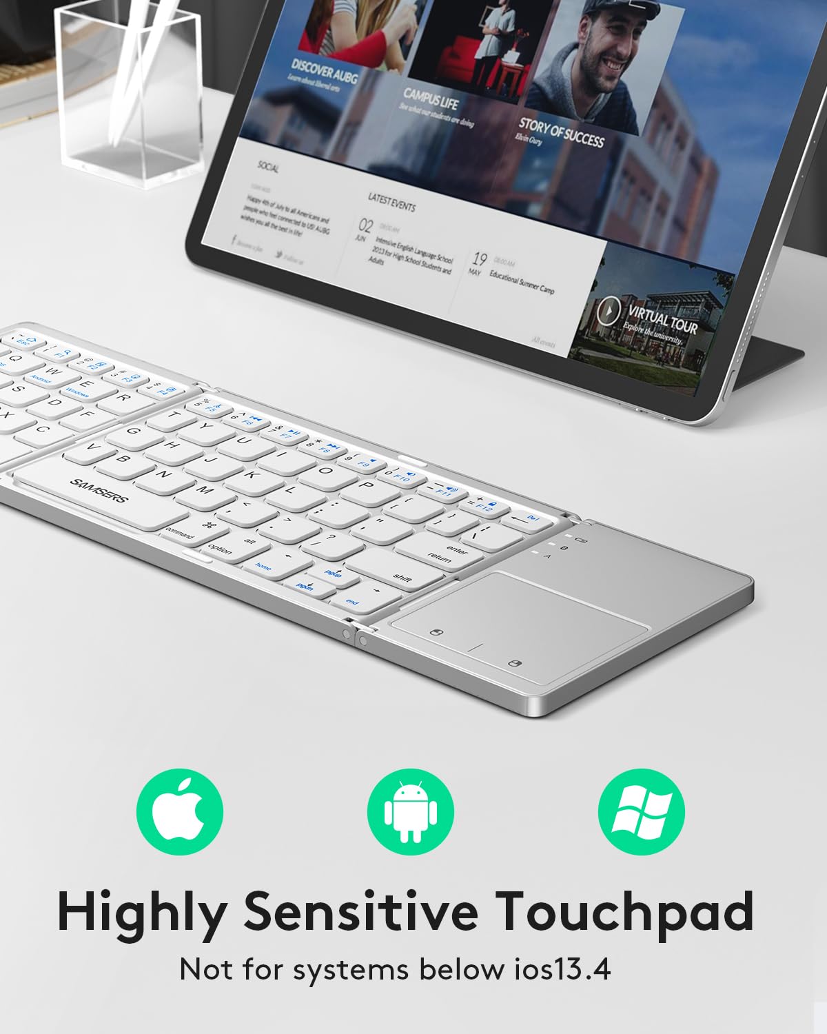 Samsers Foldable Bluetooth Keyboard with Touchpad