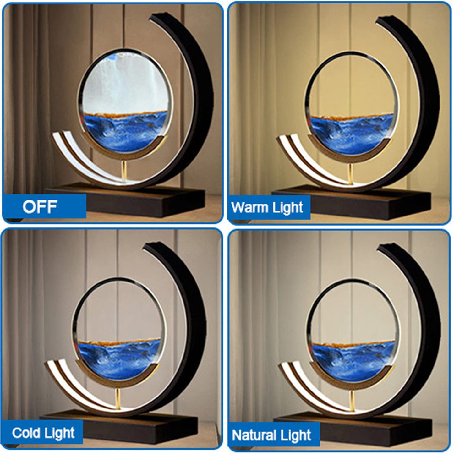 Heuanpte 3D Round Sand Art Light