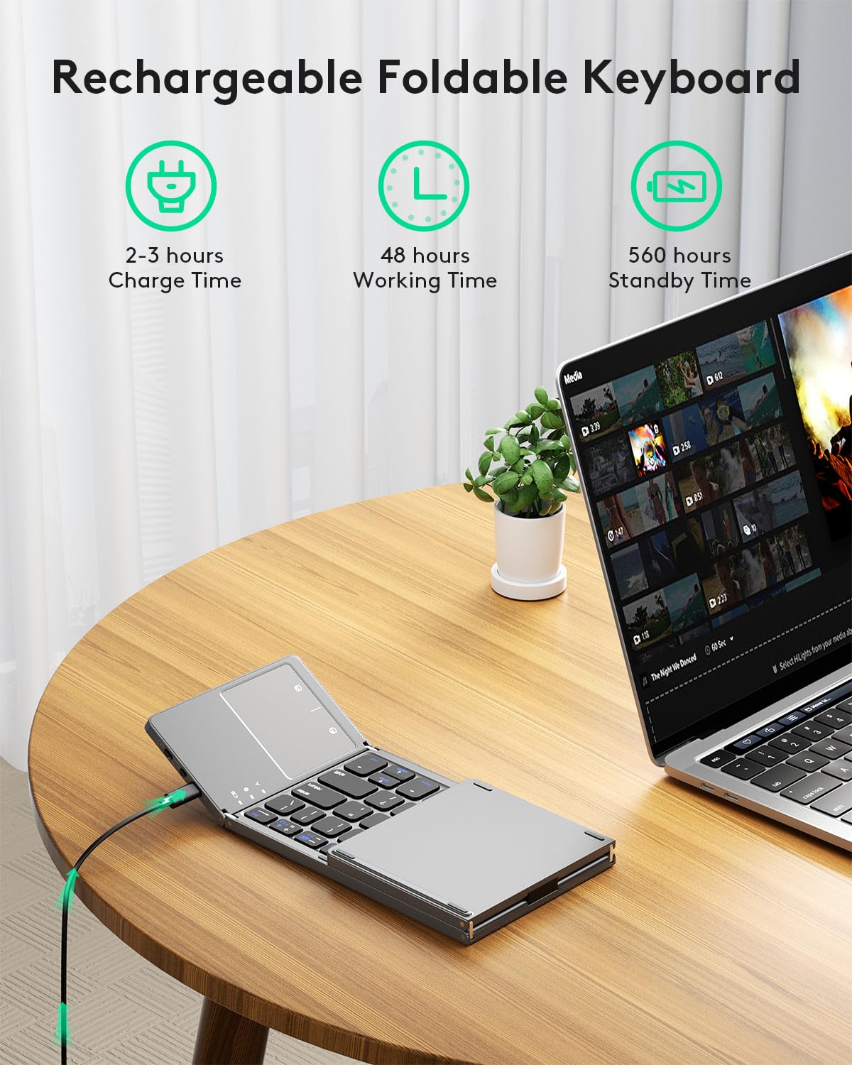 Samsers Foldable Bluetooth Keyboard with Touchpad