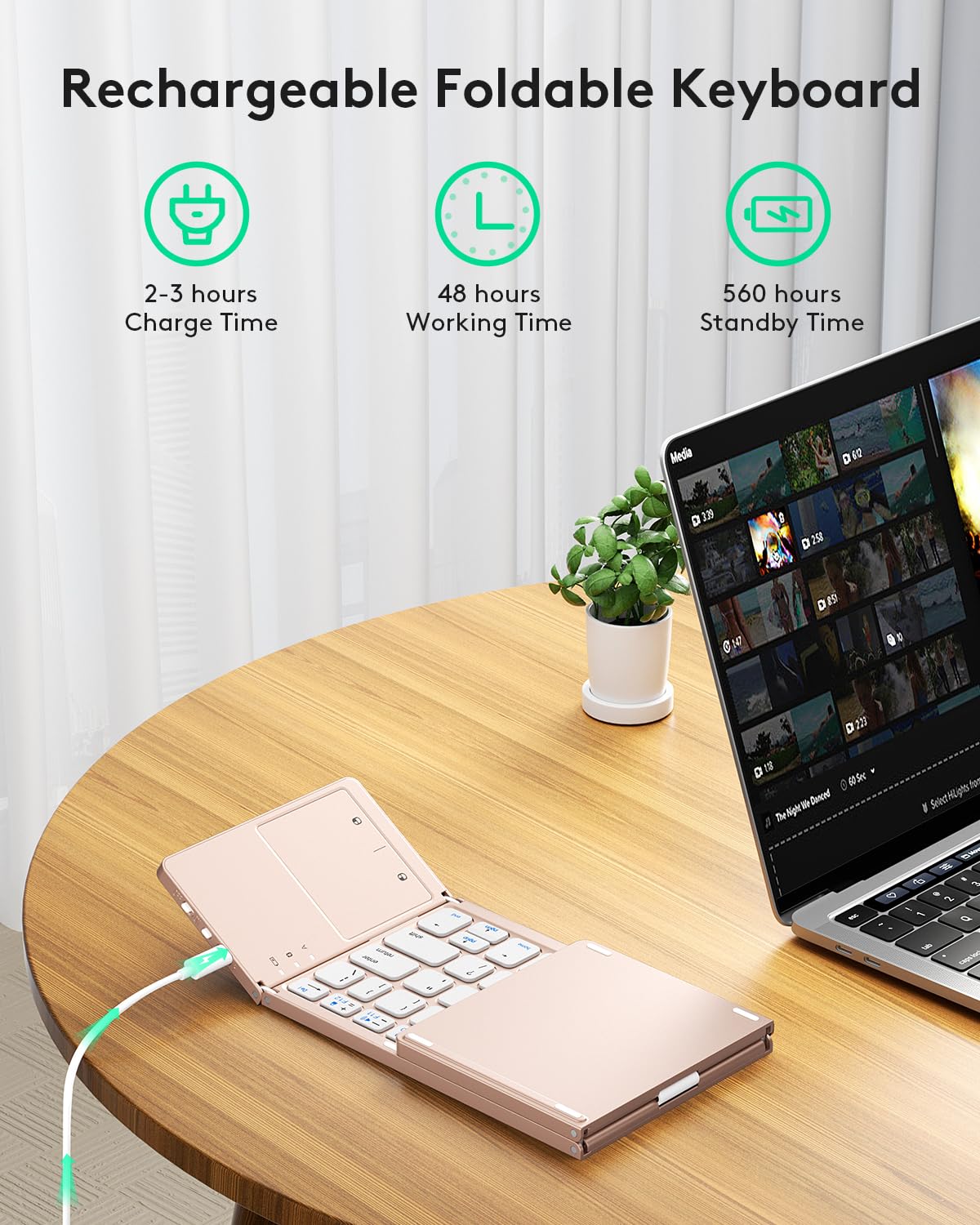 Samsers Foldable Bluetooth Keyboard with Touchpad