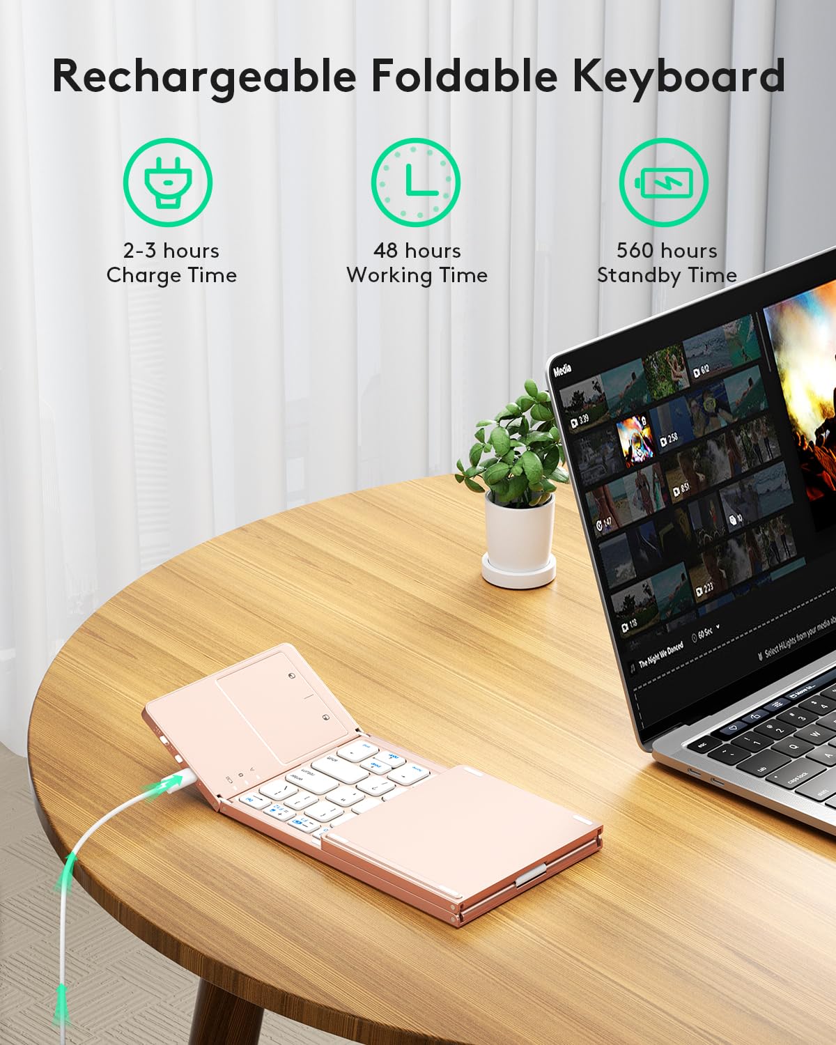 Samsers Foldable Bluetooth Keyboard with Touchpad