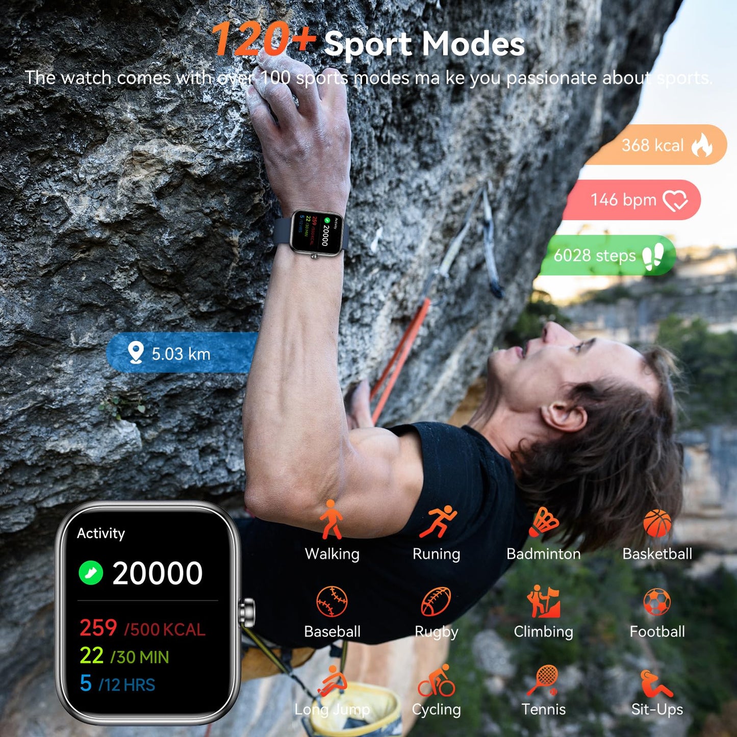 Smart Watch with Alexa Built-in, 1.83" HD Touchscreen