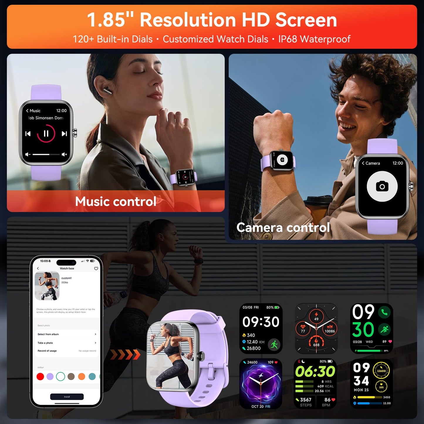 Smart Watch with Alexa Built-in, 1.83" HD Touchscreen
