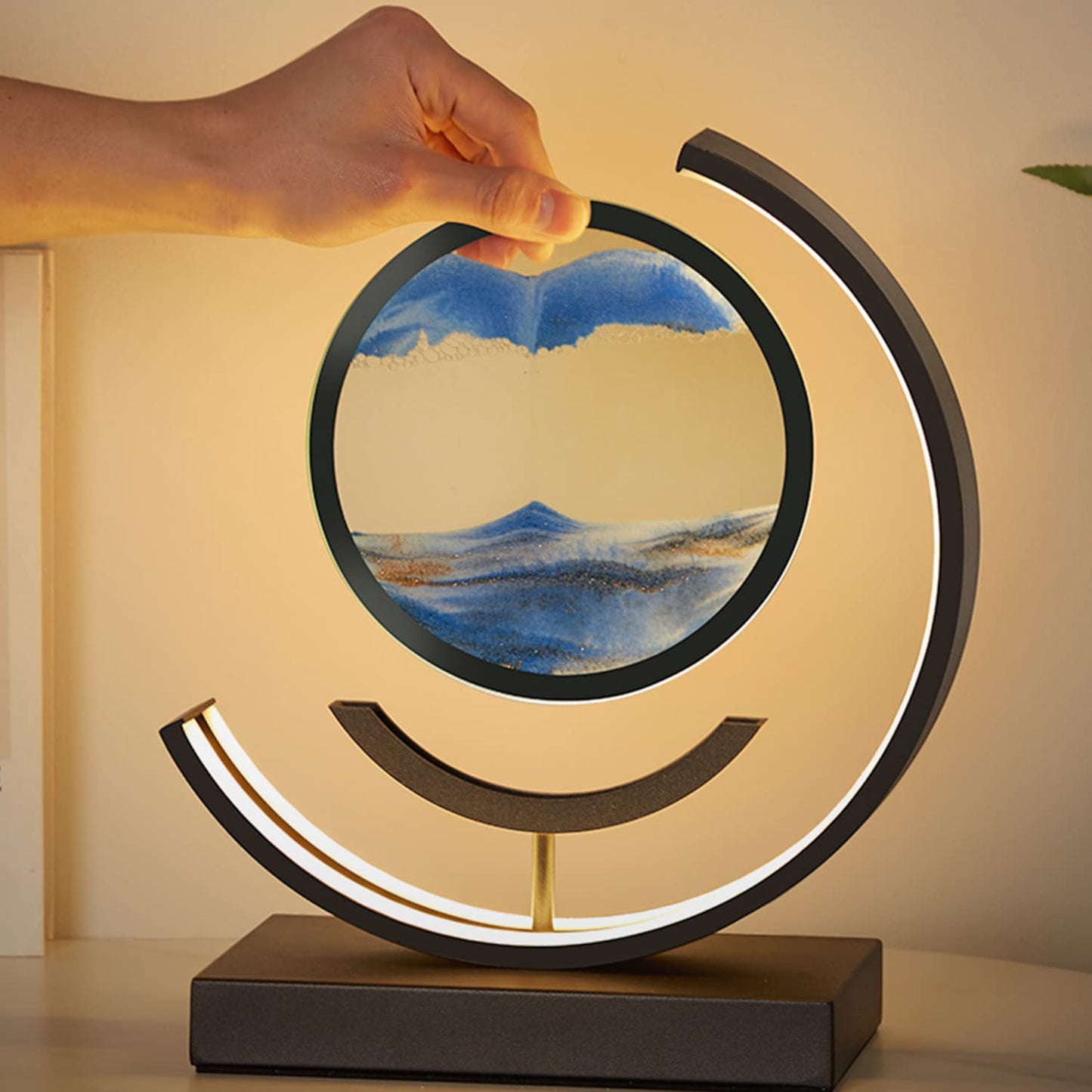 Heuanpte 3D Round Sand Art Light