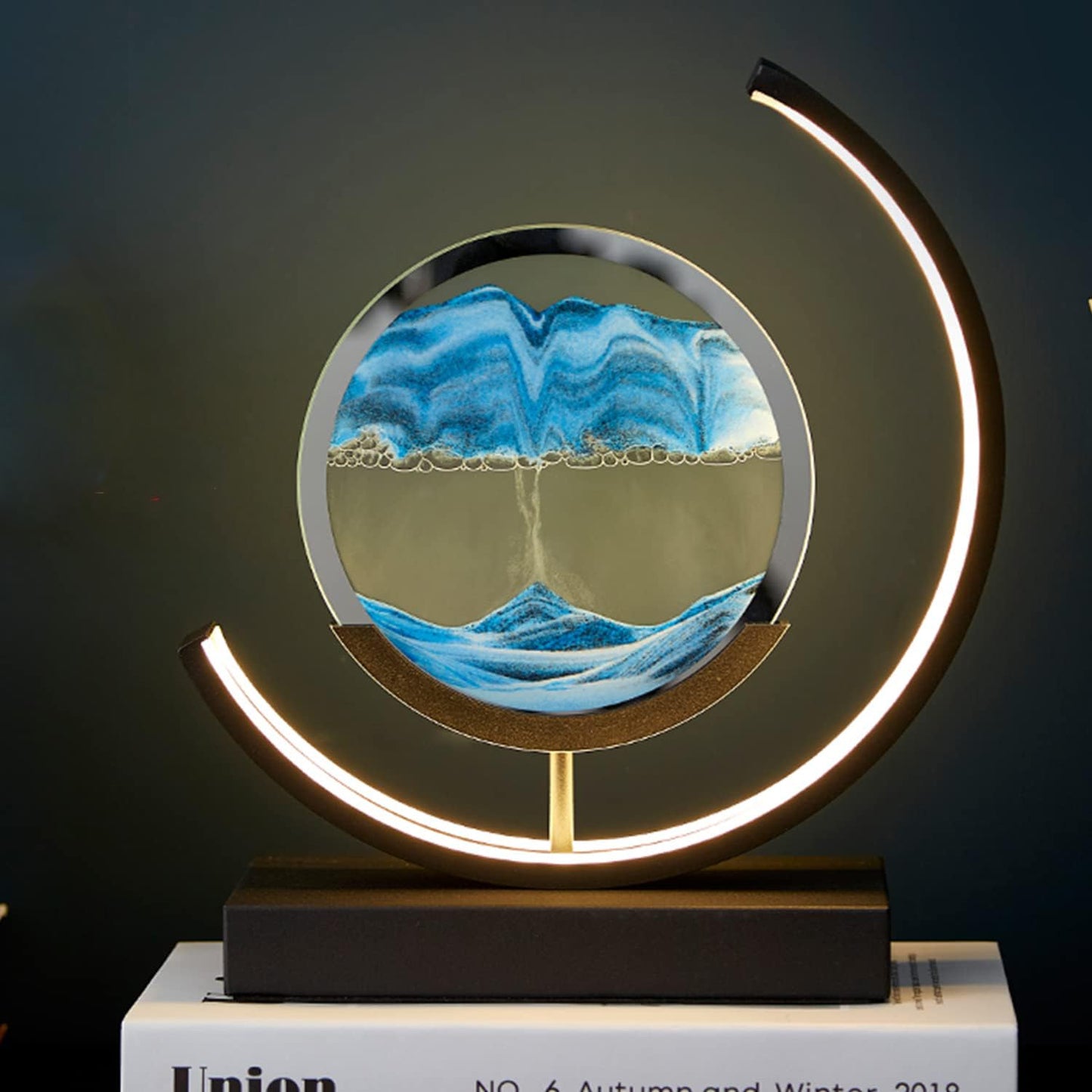 Heuanpte 3D Round Sand Art Light