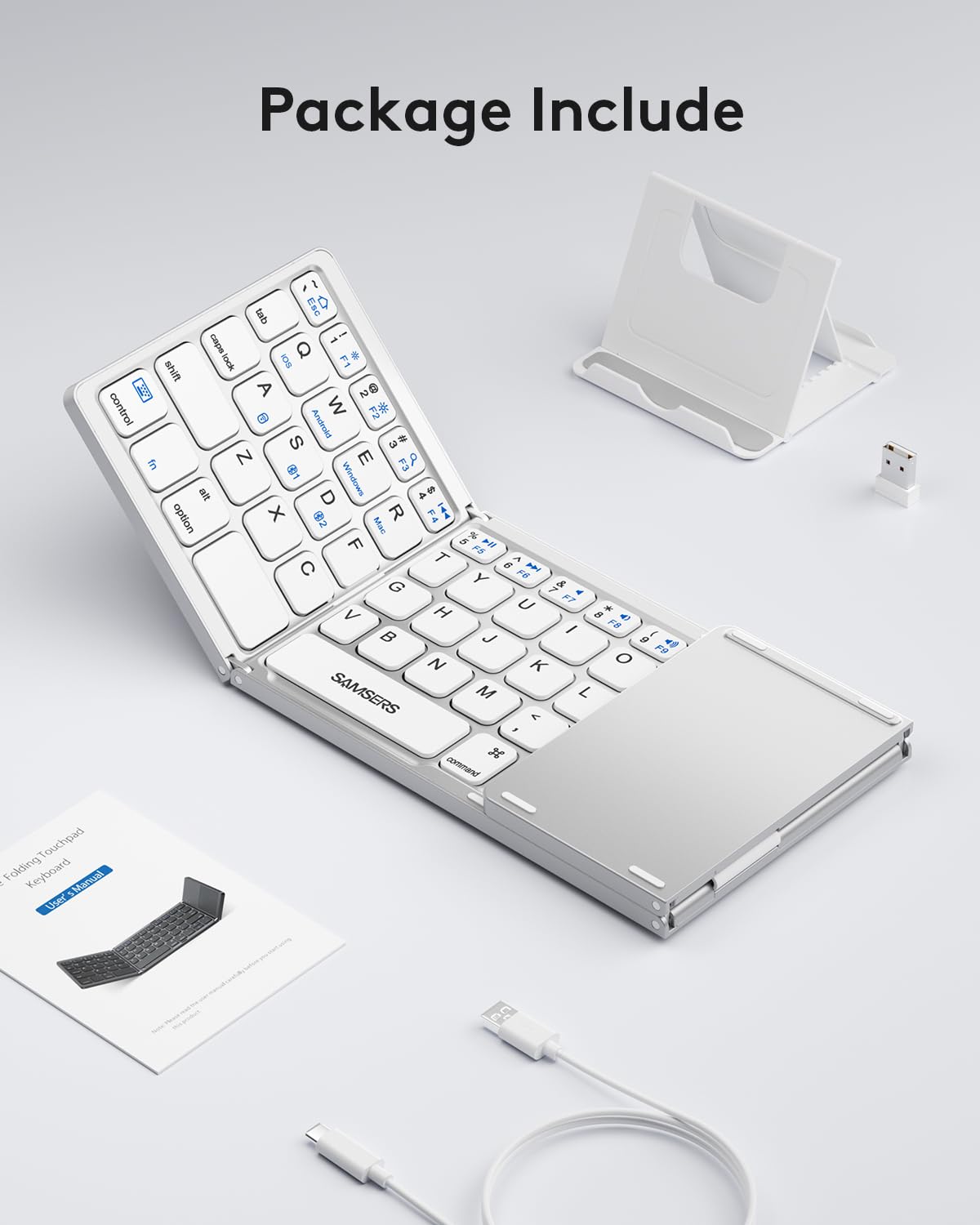 Samsers Foldable Bluetooth Keyboard with Touchpad