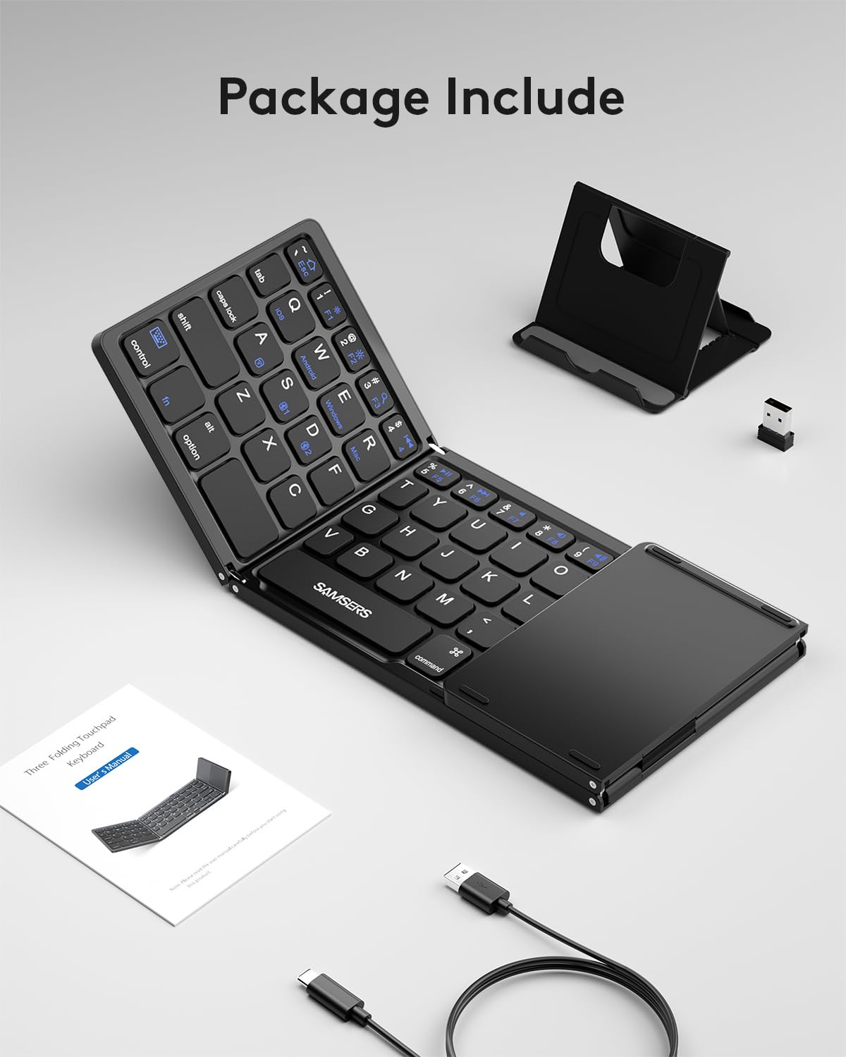 Samsers Foldable Bluetooth Keyboard with Touchpad