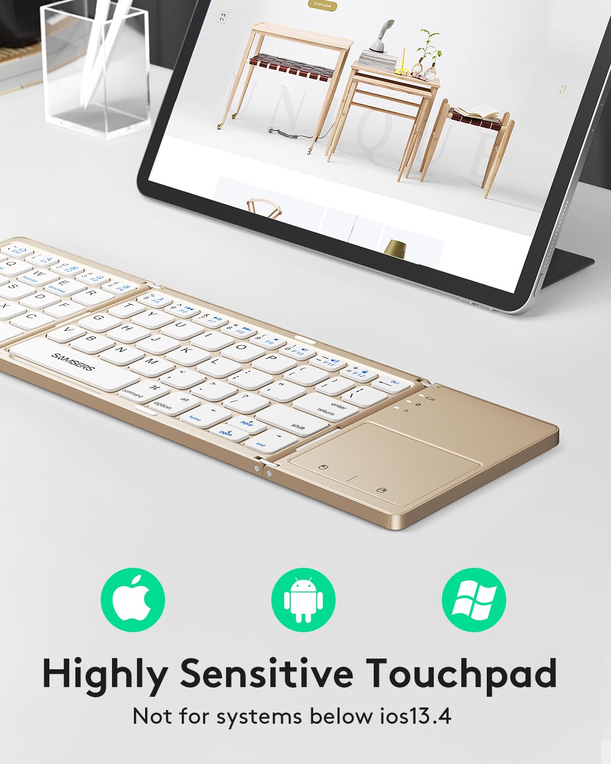 Samsers Foldable Bluetooth Keyboard with Touchpad