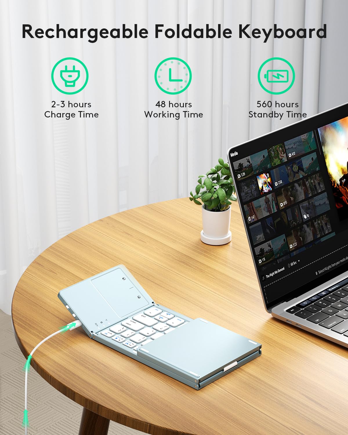 Samsers Foldable Bluetooth Keyboard with Touchpad