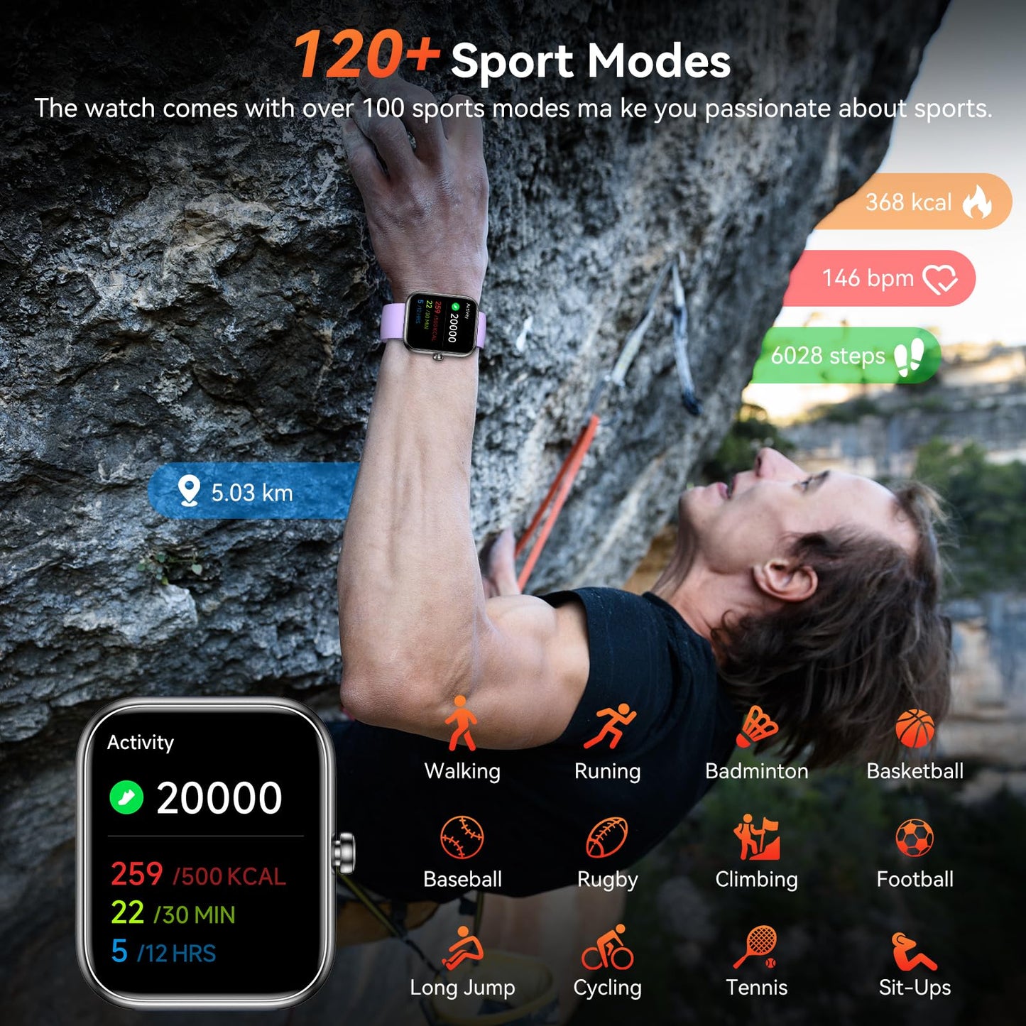 Smart Watch with Alexa Built-in, 1.83" HD Touchscreen